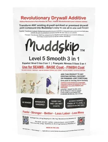 Muddskip Level 5 SMOOTH 3 in 1 Drywall Additive 3 lb Bag
