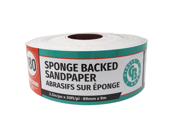 Circle Brand Sandpaper Roll 3.5" x 30'  (Sponge-Back)