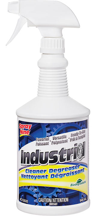 Spray Nine C13532 Heavy Duty Industrial Cleaner/Degreaser, 946 mL Trigger Spray Bottle, Citrus Odor/Scent, Clear, Liquid Form