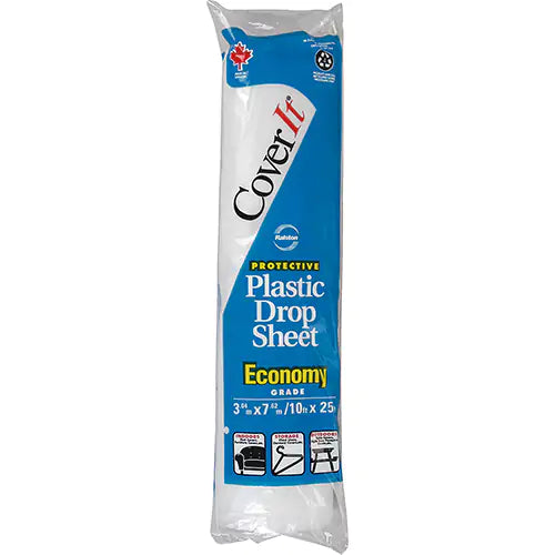 W. Ralston Cover It 131100 Utility Grade Drop Sheet, 10 x 25 ft, Plastic 16/CS