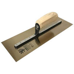Nela Premium Gold Chrome Steel Finishing Trowel, Wooden Handle